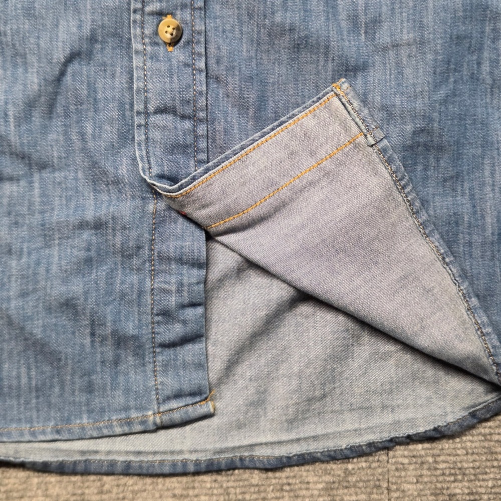 Wrangler Mens Blue Denim Long Sleeve Button Down Shirt Small 112359126 - Picture 7 of 15
